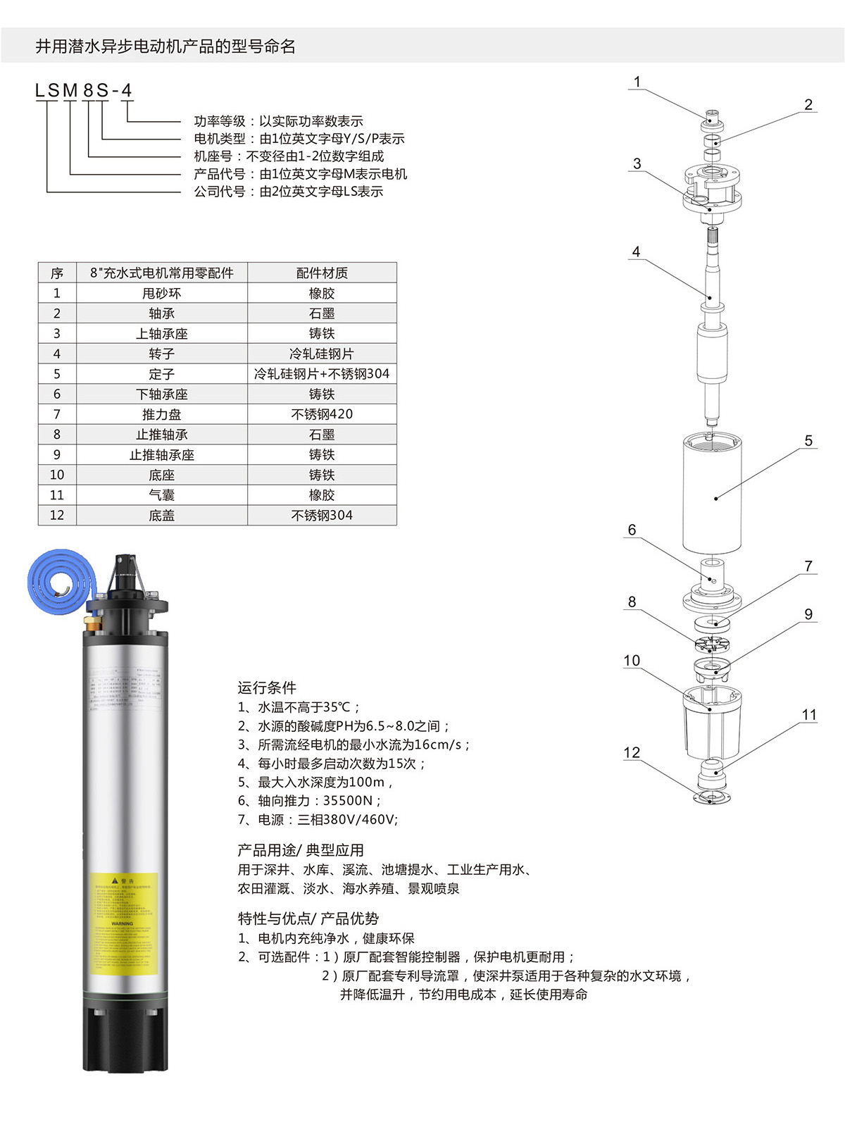 8寸充水式潛水電機 8寸充水式潛水電機(圖1)