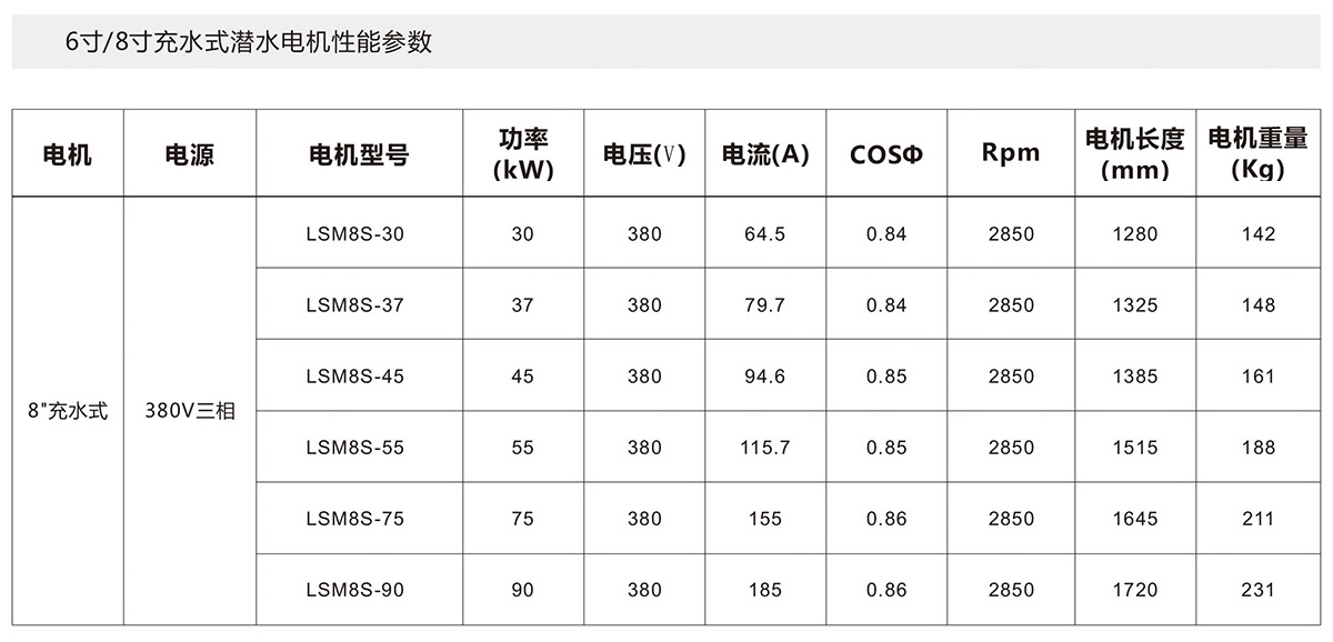 8寸充水式潛水電機 8寸充水式潛水電機(圖2)